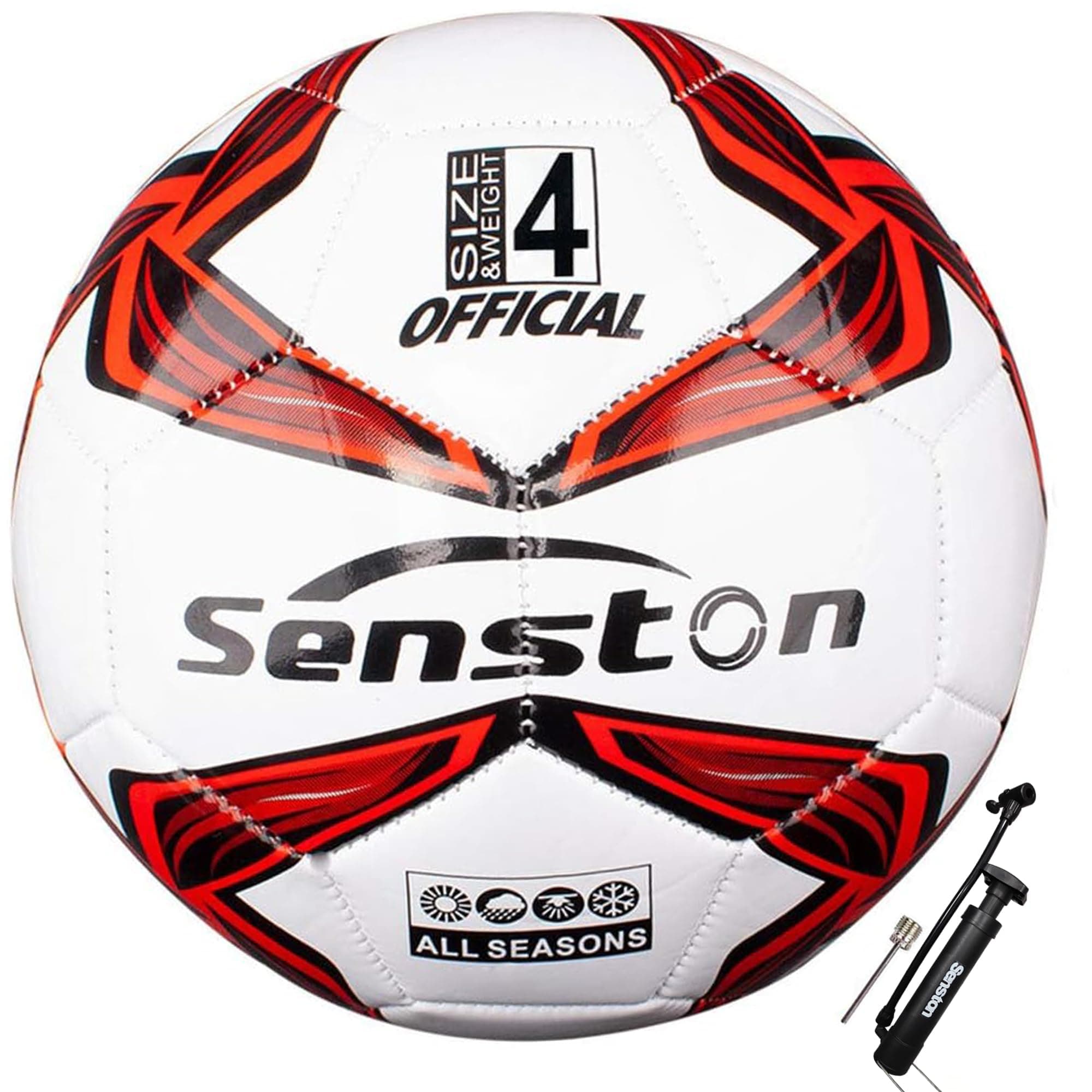 SenstonSoccer Ball Size 4 & Size 5 with Pump - Official Match Football Soccer Ball for Adults