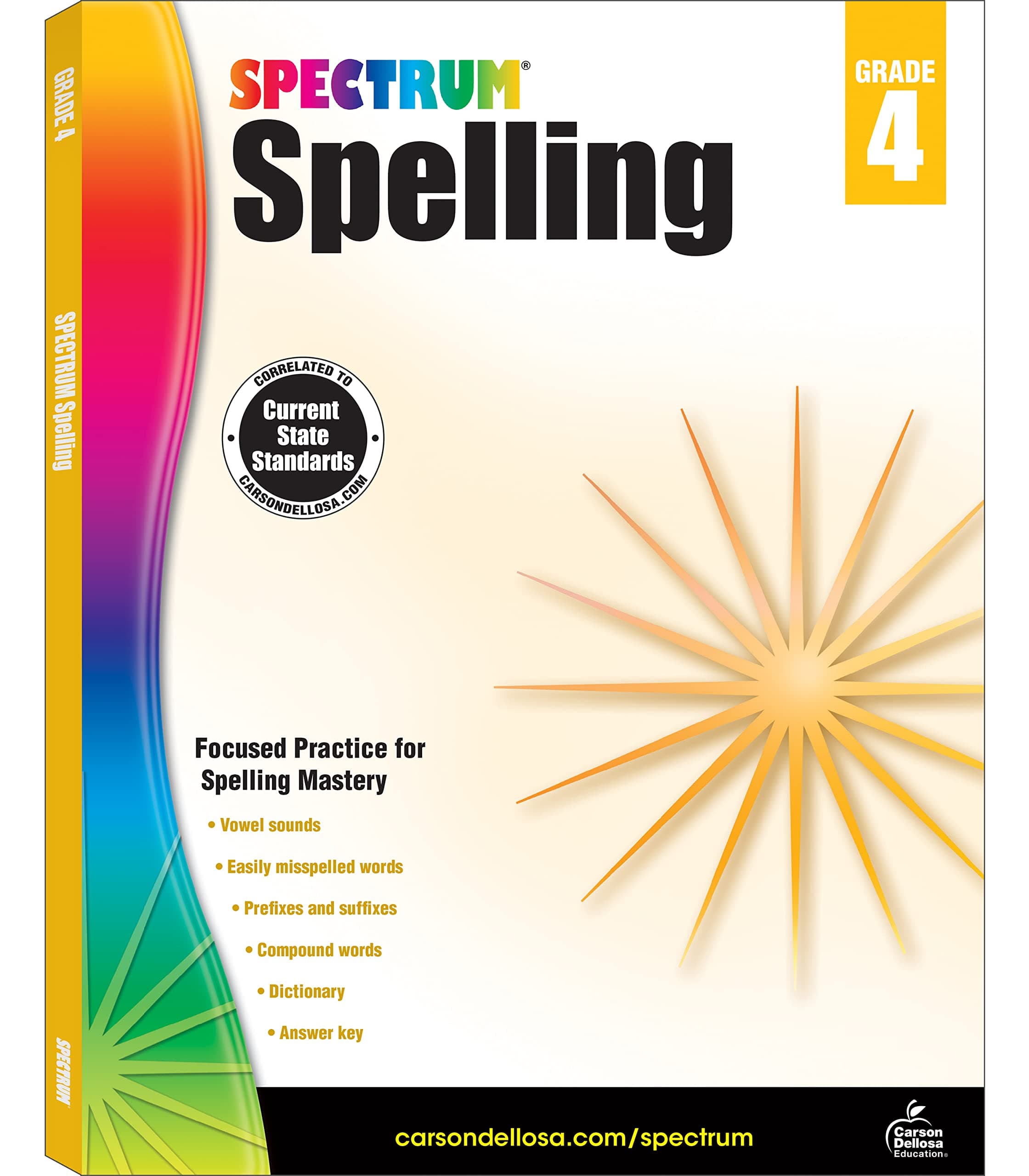 Spectrum Grade 4 Spelling Workbook, Compound Words, Dictionary Skills, Prefixes, Suffixes, Vowels, Vocabulary, Grammar, and More, Language Arts Classroom or Homeschool Curriculum (Volume 31)