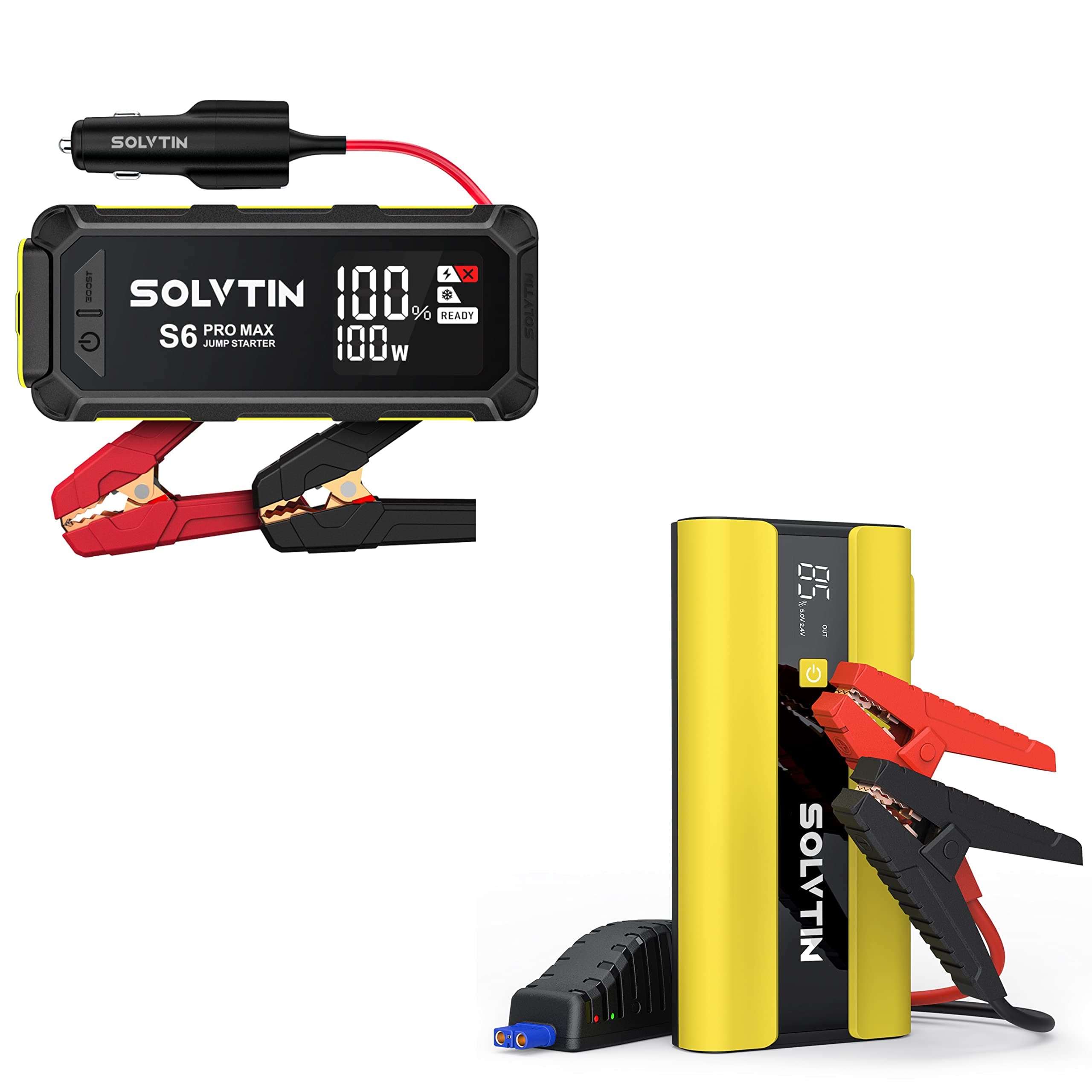 SOLVTIN S6 Pro 2000A Jump Starter with PD30W Bilateral Port & S6 Pro Max 3000A Jump Starter with PD100W Bilateral Port