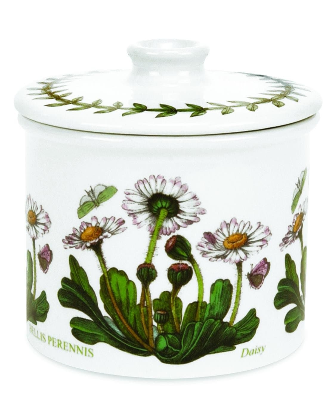 Portmeirion x Botanic Garden Sugar Bowl with Lid - Drum-Shaped Sugar Pot, Durable Earthenware, Dishwasher, Microwave & Freezer Safe, Suitable for Everyday Use