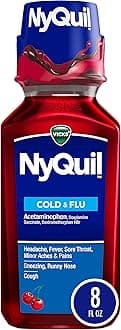 Vicks NyQuil Cough Nighttime Relief, 8 Fl Oz, Cherry Flavor - Relieves Sore Throat, Runny Nose, Cough