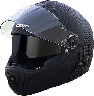Rox Cyborg ISI Certified Full Face Helmet for Men and Women with Inner Smoke Sun Shield and Outer Clear Visor