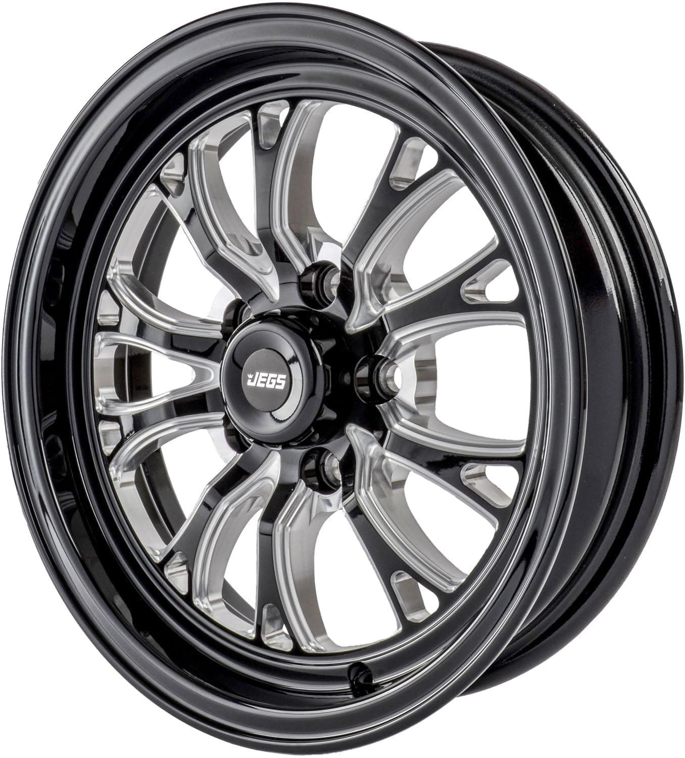 SSR Spike Wheel 15 x 4 | 5 x 4.5� Wheel Bolt Pattern Spacing | -19 mm Offset | 1.75� Backspacing | Gloss Black with Milled Spoke Accents | 3.27� Center Bore