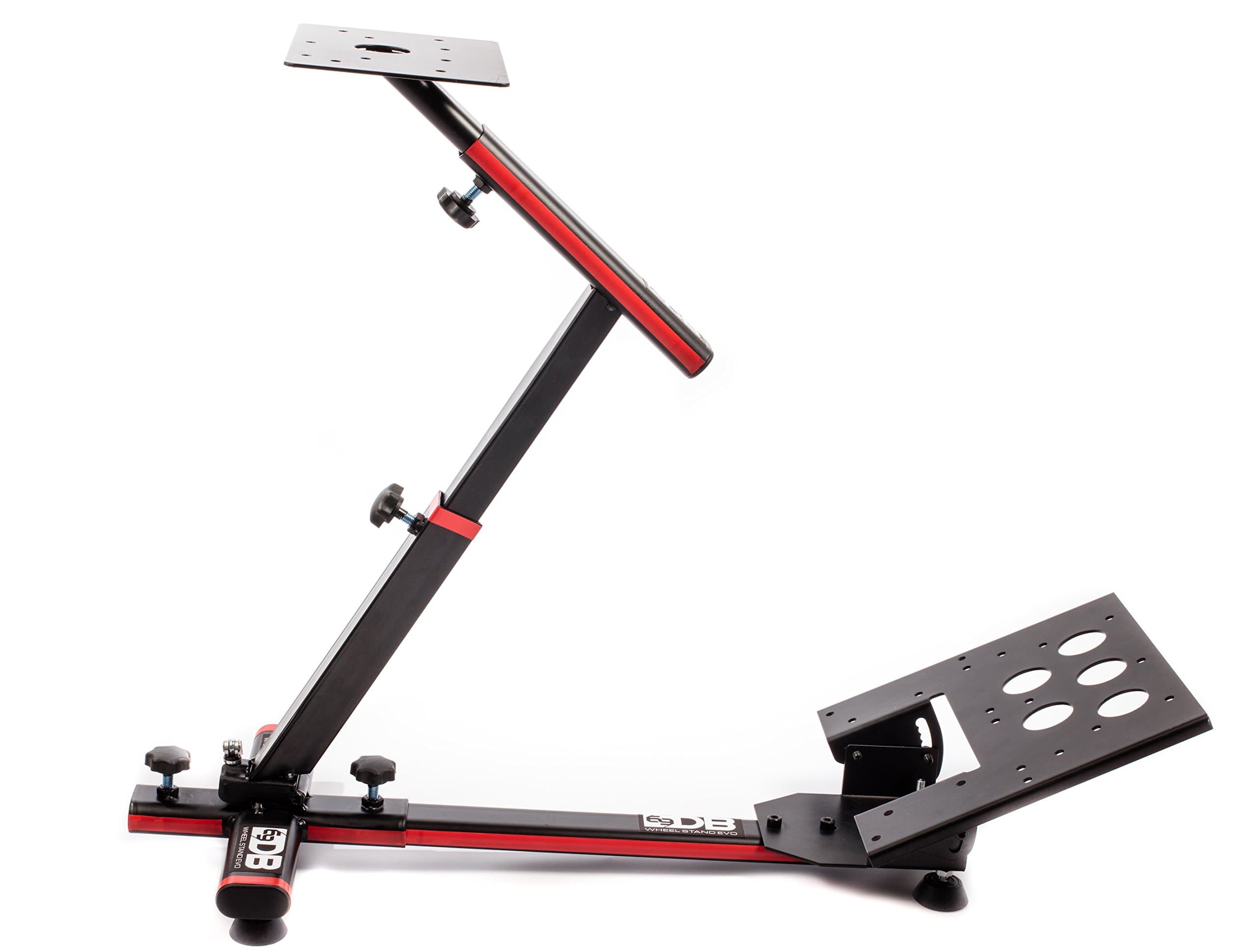 69DB, Evo Universal Bracket Stand Wheel – Wheel and Gear Box for Racing Simulator E-Sport/E-Race Consoles and PC/Mac – Black and Red