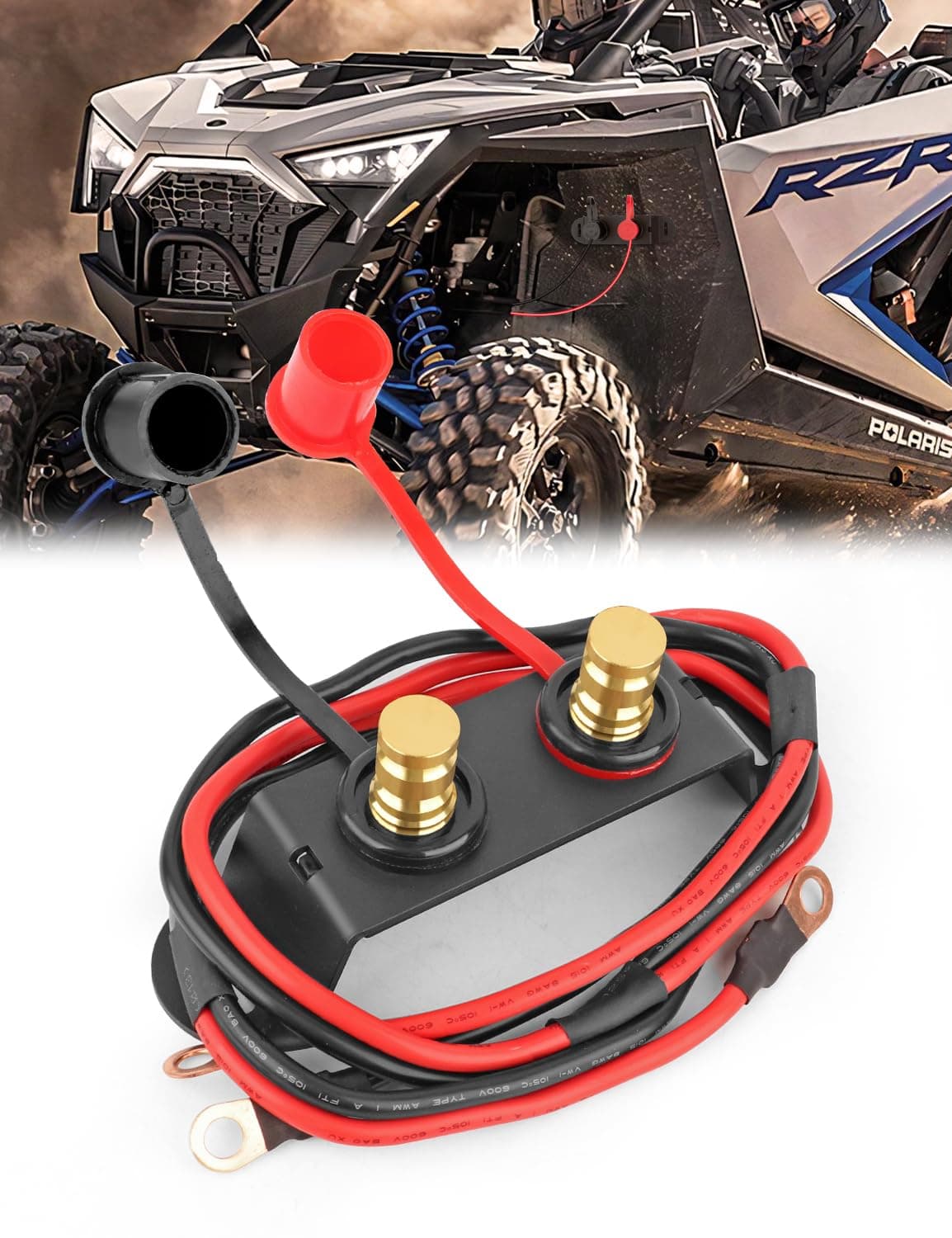 Chelhead Battery Jump Post Kit with Remote Terminals, Steel Mount Bracket and Terminals Extension Relocation Kit Fit for Can Am X3 Polaris RZR UTV ATV Truck Trailer