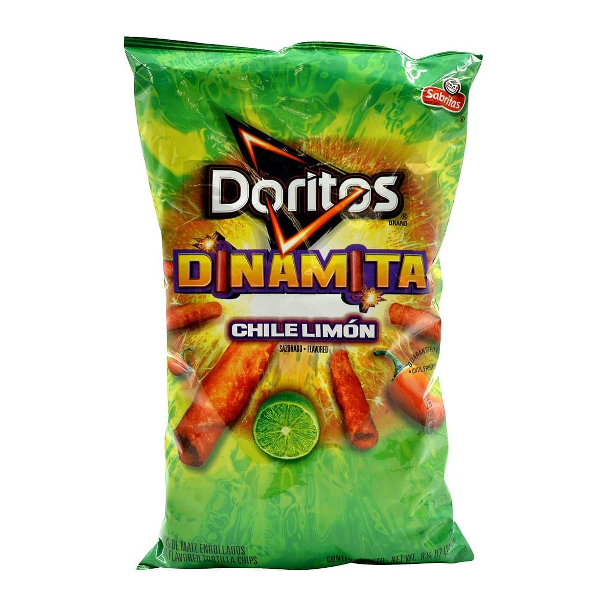 Dinamita, Chile Limon Rolled Tortilla Chips, 9.75oz Bag (Pack of 4) by Frito Lay