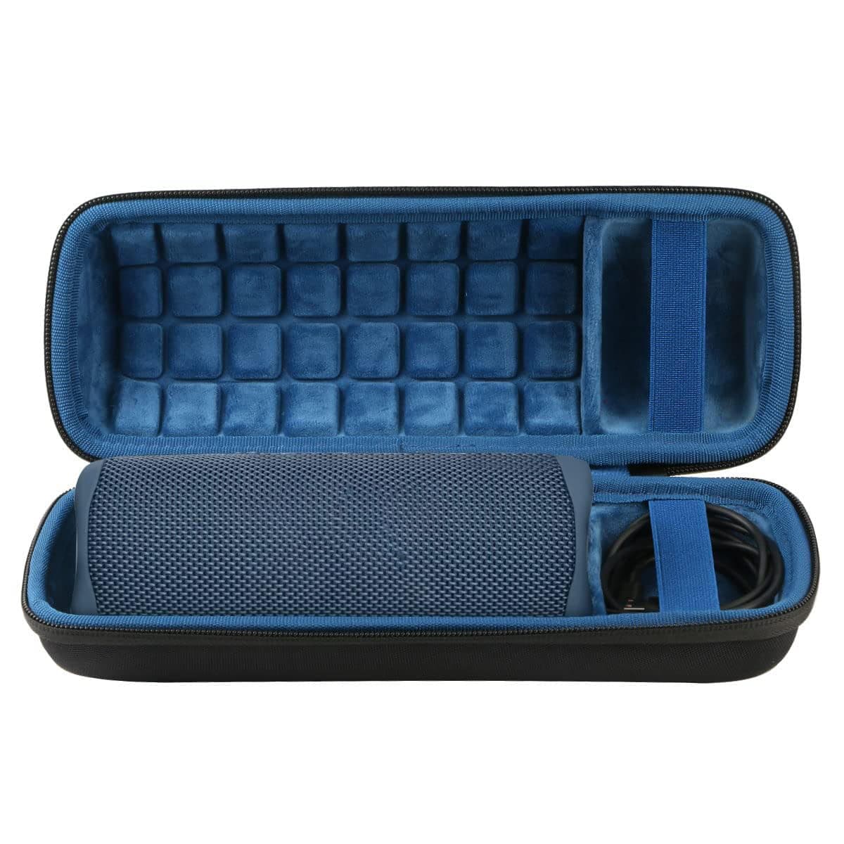 Hard Travel Case Replacement for JBL Flip 6 FLIP 5 Waterproof Portable Bluetooth Speaker (Black Case + Inside Blue)