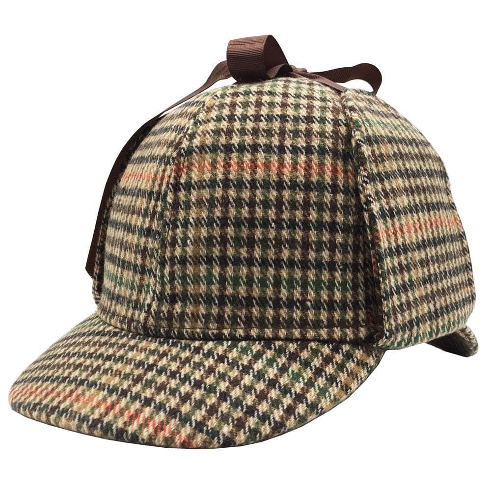 Adjustable Ear Flap Deerstalker Hat Classic Detective Style Costume & Cosplay Hat for Dress Up Parties