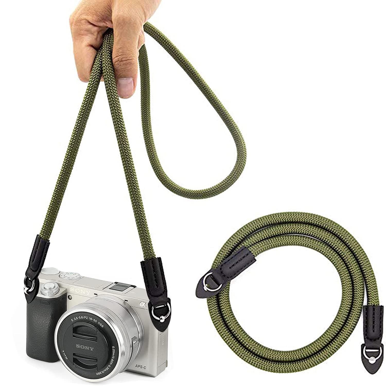 Angju Camera Strap Vintage 100cm Nylon Climbing Rope Camera Neck Shoulder Strap Suitable for Nikon Sony Canon Panasonic Fujifilm Olympus Micro Single and DSLR Camera