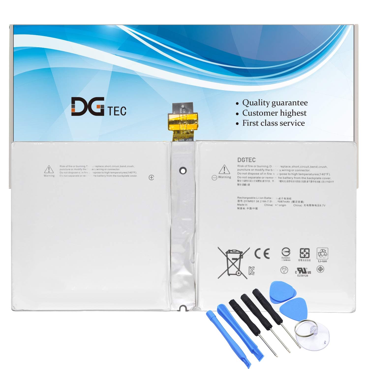 New DYNR01 G3HTA027H Laptop Battery Replacement for Microsoft Surface Pro 4 1724 12.3 inch Tablet Series G3HTA026H 7.5V 38.2Wh/5087mAh