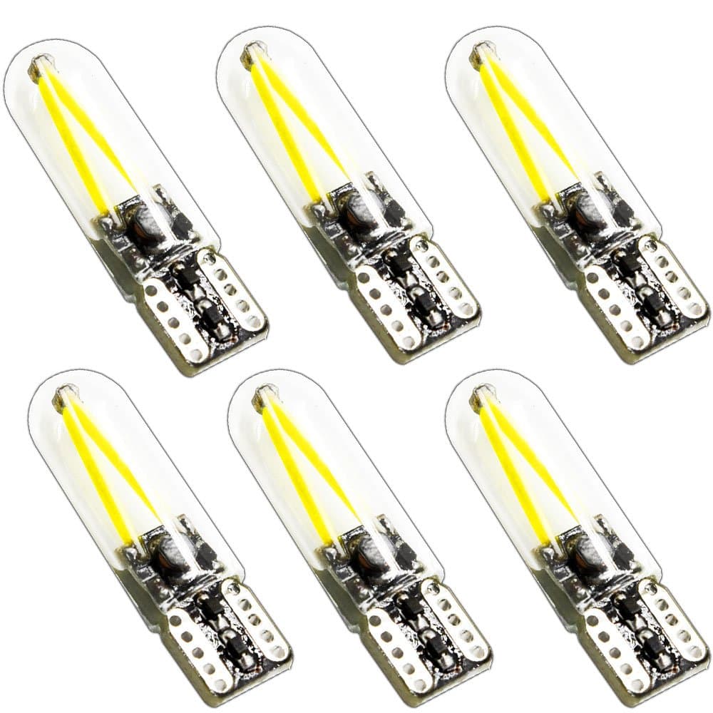 Klarlight 1.5 Watt T10 Wedge Base LED Landscape Bulbs, Warm White AC/DC 12V T10 194 Landscaping Lights, T10 Halogen LED Filament Replacement Bulb for Garden Yard Malibu Light Lighting (6-Pack)