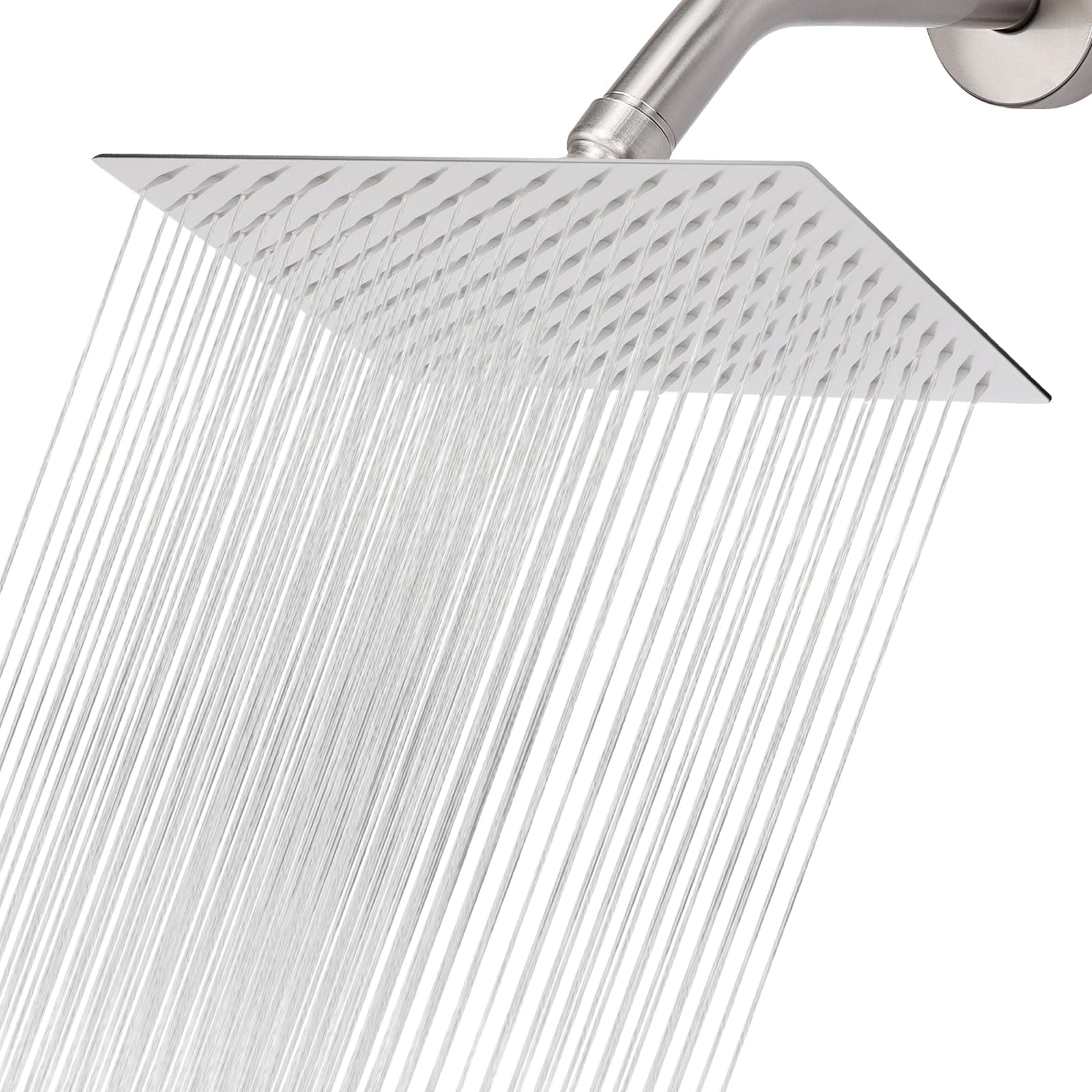 Rain Shower Head, High Flow Stainless Steel Rainfall Shower, High Pressure Design, Awesome Shower Experience Even At Low Water Flow (12 Inch Rectangle, Brushed Nickel)
