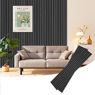 94 Inch Wood Wall Panels for Interior Wall Decor Noise Reduction,Black Fluted 3D Wood Slat Panel Use for Soundproof Paneling,Living Room,Bedroom,Office,Store