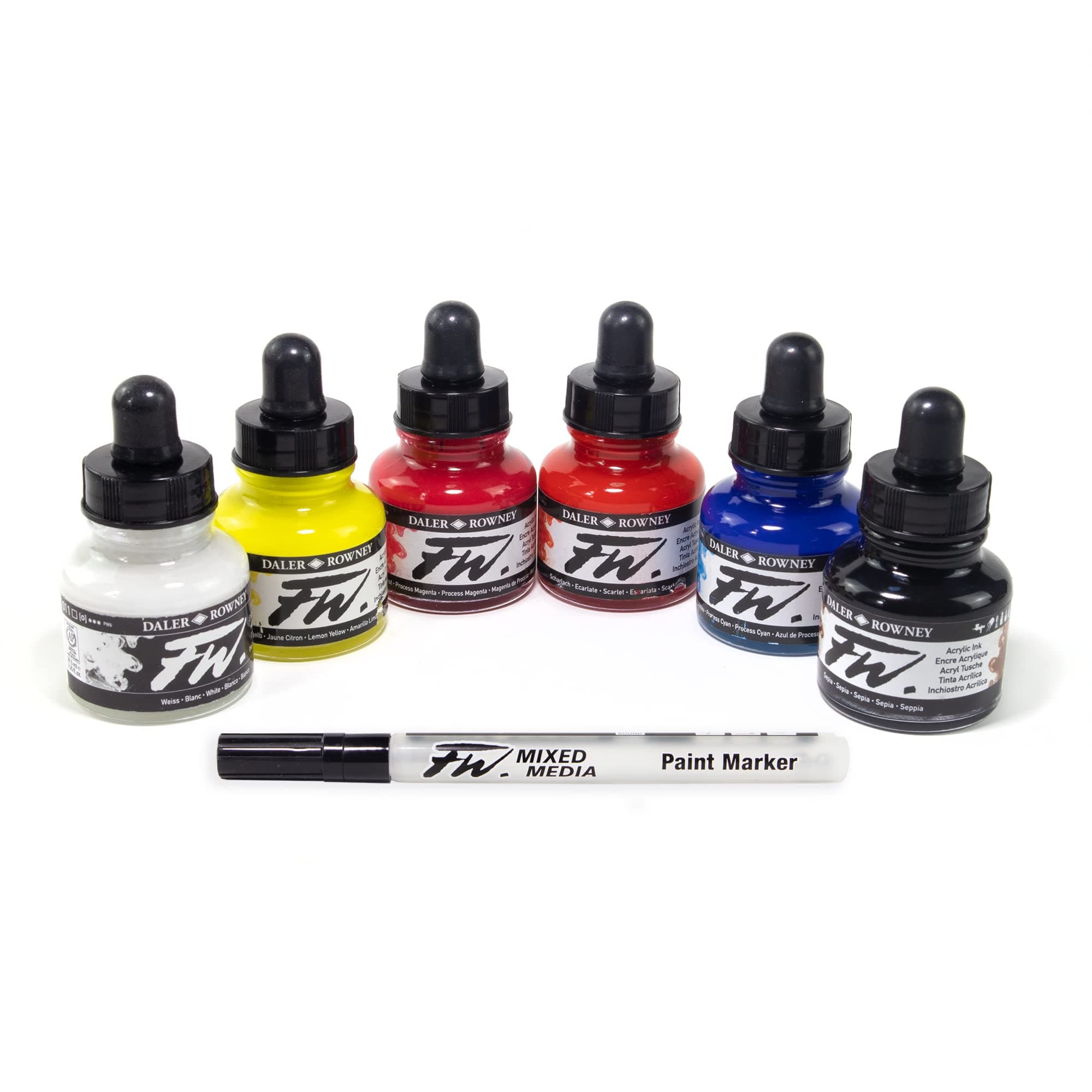 FW ACR INK SET 6X29.5ML PRMARY