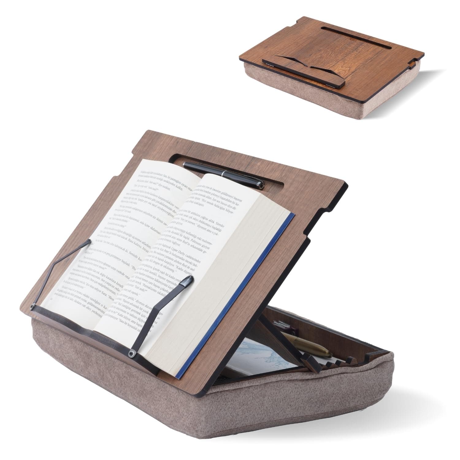 Book Stand for Reading in Bed with Storage – Book Holders for Reading Hands Free, Bed Book Holder and Book Display Stand, Perfect Book Stands for Reading, Study, Bed or Desk Use