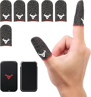 6 Pack Finger Sleeves for Gaming,Thumb Sleeves for Mobile Gaming,Anti Sweat,Ultra Thin,0.15mm Silver Fiber,Suitable for Most Gamers,Gaming Finger Gloves for PUBG COD Dedales Gamer,Covers