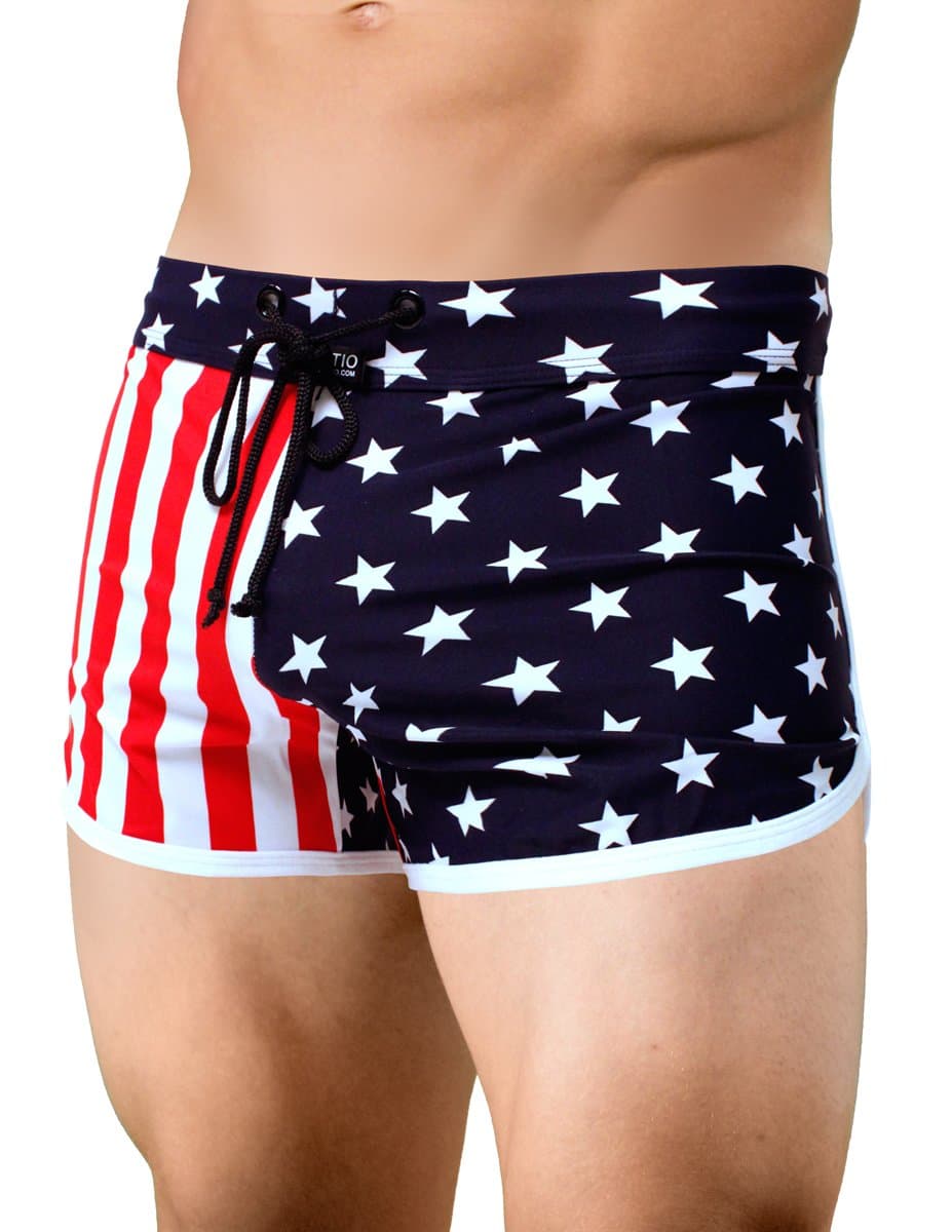 NEPTIOMen's American Flag Retro Running Short