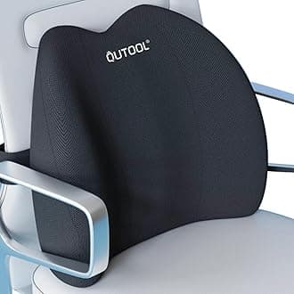 QUTOOL Lumbar Support Pillow for Office Chair, Memory Foam Low Back Support,Back Pain Relief, Ergonomic Back Cushion for Desk Chair,Gaming Chair,Adjustable Strap and Washable Cover