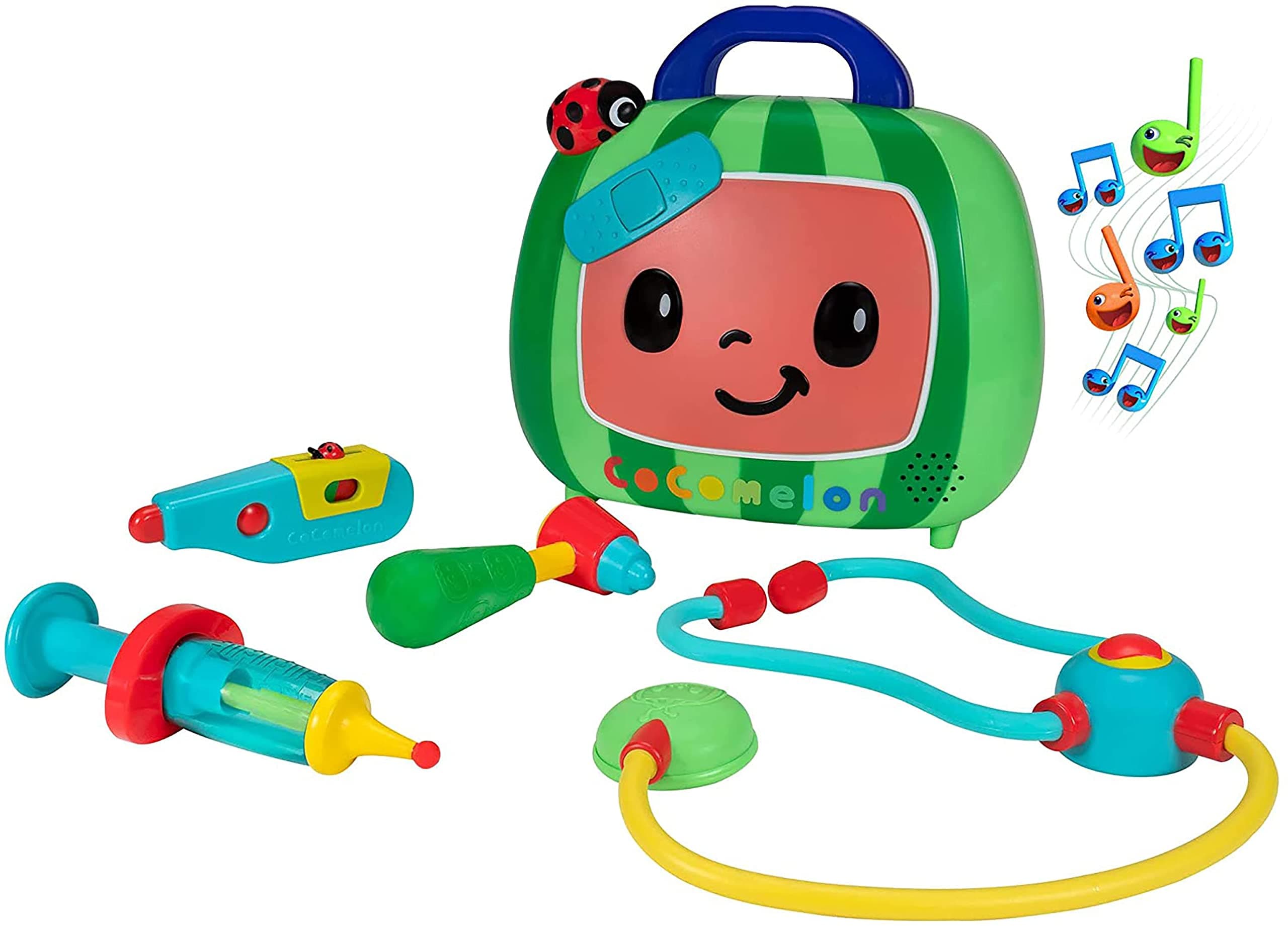 Cocomelon - Musical Checkup Case Plays Clips From ?Doctor Checkup? Song - Includes 4 Themed Medical Doctor Accessories (Thermometer, Syringe, Stethoscope, And More) For Fun Role Play, Multi, CMW0021