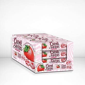 Creme Savers Strawberries and Creme Hard Candy | The Taste of Fresh Strawberries Swirled in Rich Cream | The Original Classic Creme Savers Brought To You By Iconic Candy | 24 Count