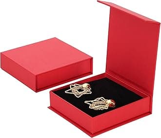 Bssay 20 Pack Jewelry Gift Boxes Necklace Earring Ring Box Gift Box with Cotton Filled and Lids,Jewelry Box Gift Boxes 3.9x3.9x1.1inch (Red)