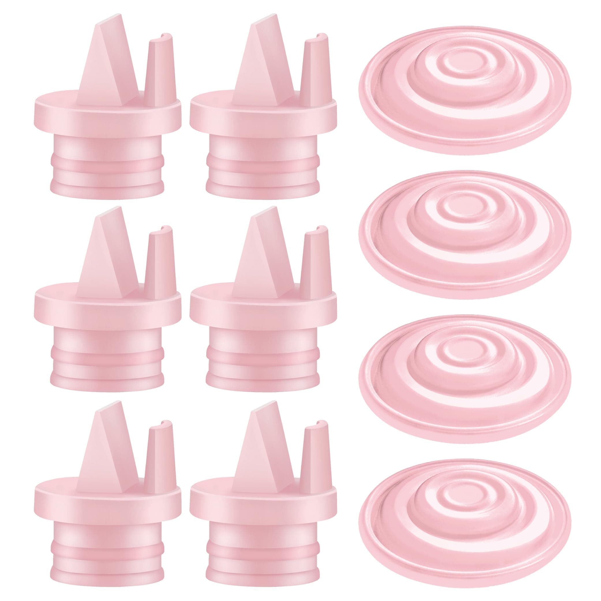 Pump Parts Incl Duckbill Valve with Pull Tab Silicone Diaphragm Compatible with Spectra S1, S2, Synergy Gold; Not Original Spectra Pump Parts; 10 pc Pink