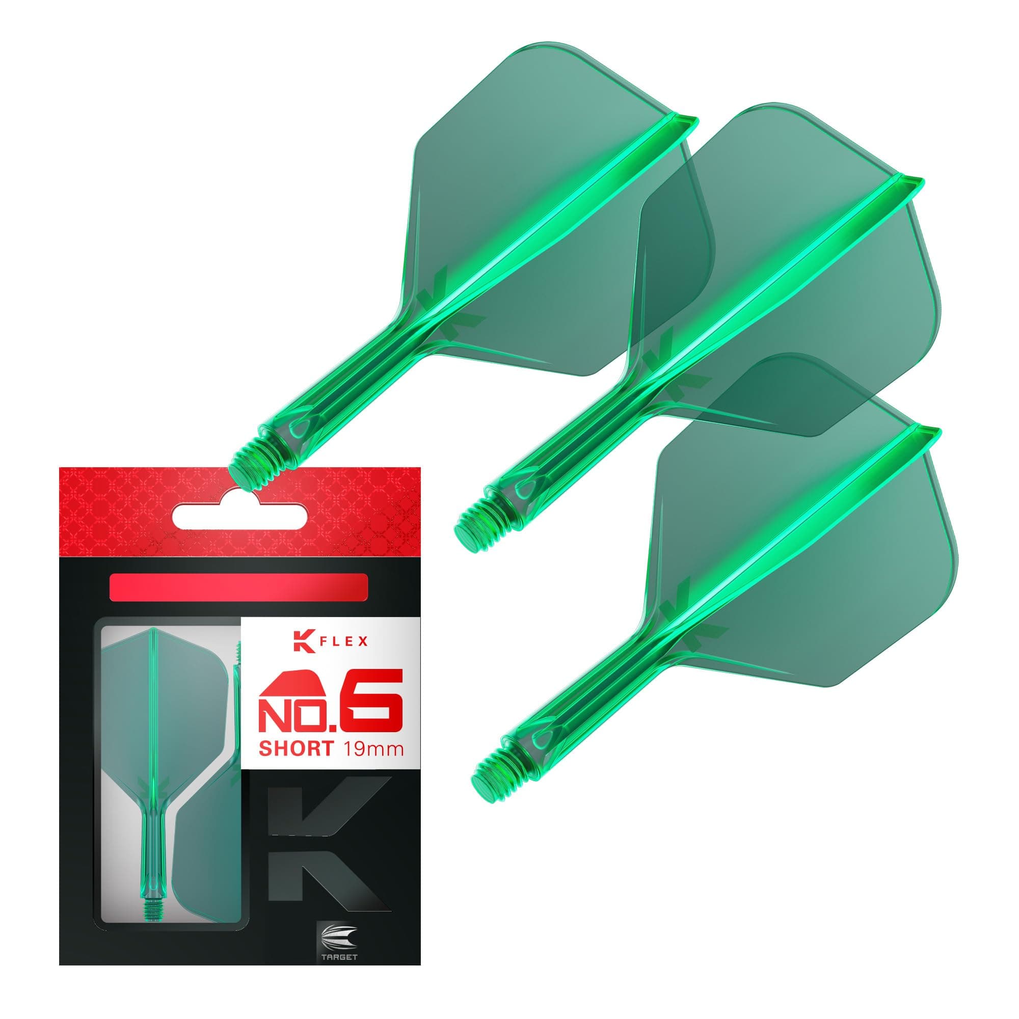 Target Darts K Flex Integrated Dart Flight and Shaft, No.6 | 3-Pack K-Flex - No. 6, Kflex Precision-Molded 2-in-1 Dart Flights and Dart Shaft | Professional Dart Accessories