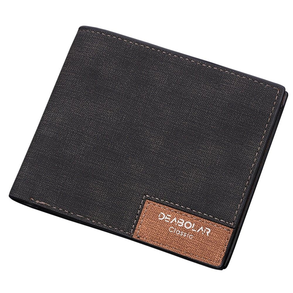 Mens Bifold Slim Wallets,Front Pocket Minimalist Wallet (Coffee) (Black)