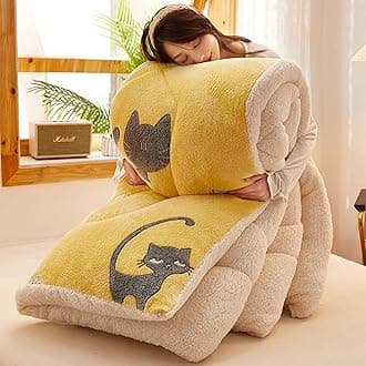 Cotton Winter Patchwork Duvet, Winter Warm Lamb Velvet Core, Thick Warm Lamb Cashmere Blanket, Lamb Velvet Winter Quilt, Autumn and Winter Thickened Warm Quilt,C,150 * 200cm(3.5kg)