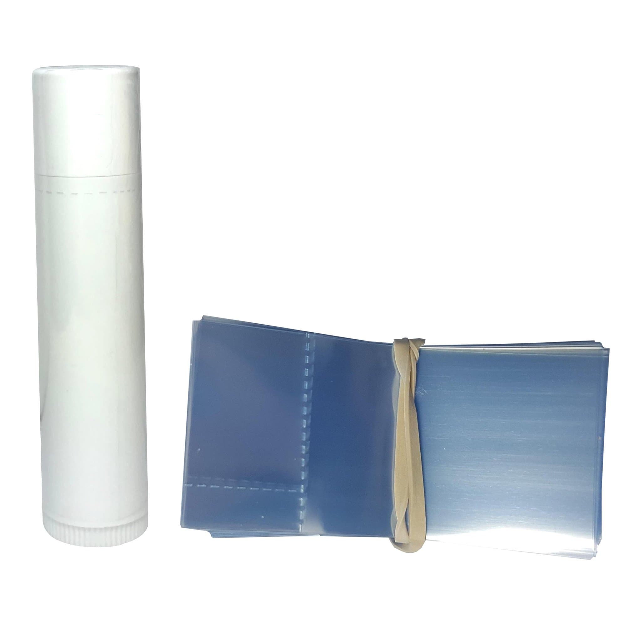 30 x 64 mm Clear Perforated Shrink Band for Lip Balm Tubes, Cosmetic Sticks & Salve Tubes [Container Diameter: 1/2"] Pack of 100