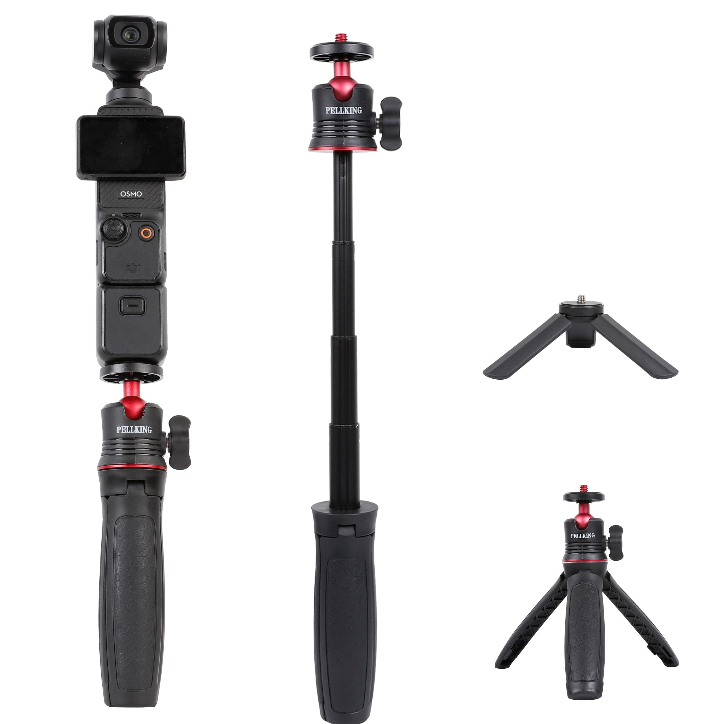 Tabletop Tripod and Selfie Stick Tripod Kit for DJI OSMO Pocket 3 2 Camera and DJI OSMO Nano,DJI Osmo Action 6 5 Pro 4,Insta360 Accessories