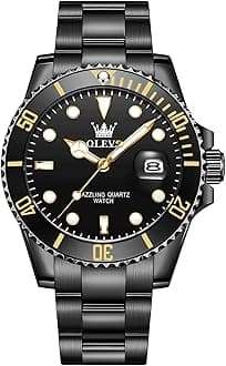 Men's Stainless Steel Watch, Big Face Easy to Read Analog Quartz Dress Watches, Classic Rotating Bezel Waterproof Luminous Hands Date Mens Wristwatch