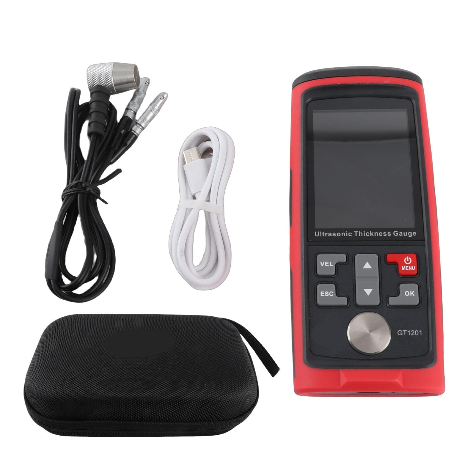 Digital Ultrasonic Thickness Gauge, Industrial Thickness Tester Meter with Range 1-300mm, Industrial Measuring Instrument for Metal, Plastic, Ceramics, Glass