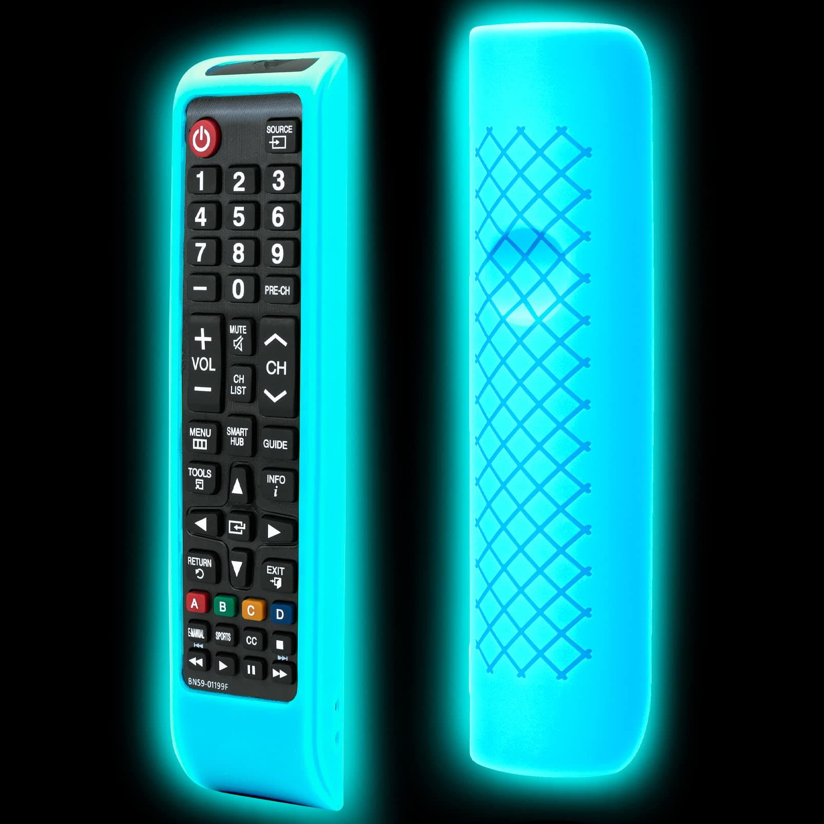 Remote case for Samsung Controller, Silicone Cover for BN59-01199F Smart TV Control Skin Sleeve Glow in The Dark