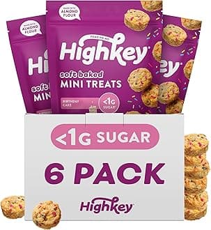 Highkey Low Carb Birthday Cake Mini Treats - Keto Snack Pack Gluten Free Muffins Sweet Low Carb Bread Bites Healthy Snacks Adults Kids Sugar Free Diabetic Soft Baked Treat, 2 Oz (Pack of 6)