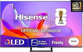 Hisense 75" 75A7QTUK QLED Smart AI TV - 4K Direct Lit Viewing, Quantum Dot Colour, Hi-View AI Engine, Built in Subwoofer, Dolby Vision, Dolby Atmos with with Freely, Disney +, YouTube, Netflix