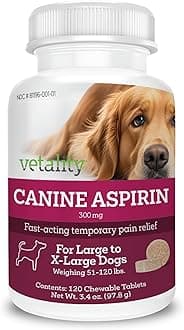 Canine Aspirin for Dogs | Fast Pain Relief | Large to X-Large Dogs | Liver Flavor | 120 Chewable Tablets