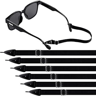 Oudain 6 Pack Kids Glasses Strap Adjustable Sunglasses Lanyard Eyeglass Holder Strap Around Neck Eyeglass Band for Sports(Black)