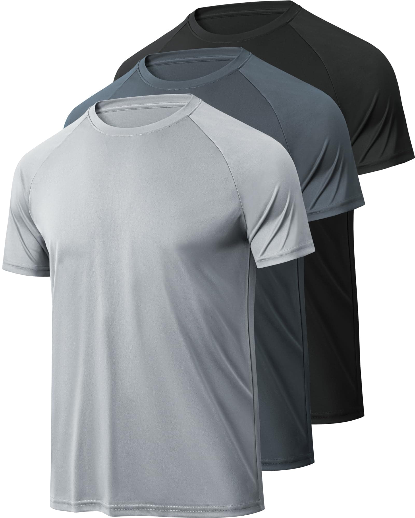 BALENNZ Workout Shirts for Men, Moisture Wicking Quick Dry Active Athletic Men's Gym Performance T Shirts