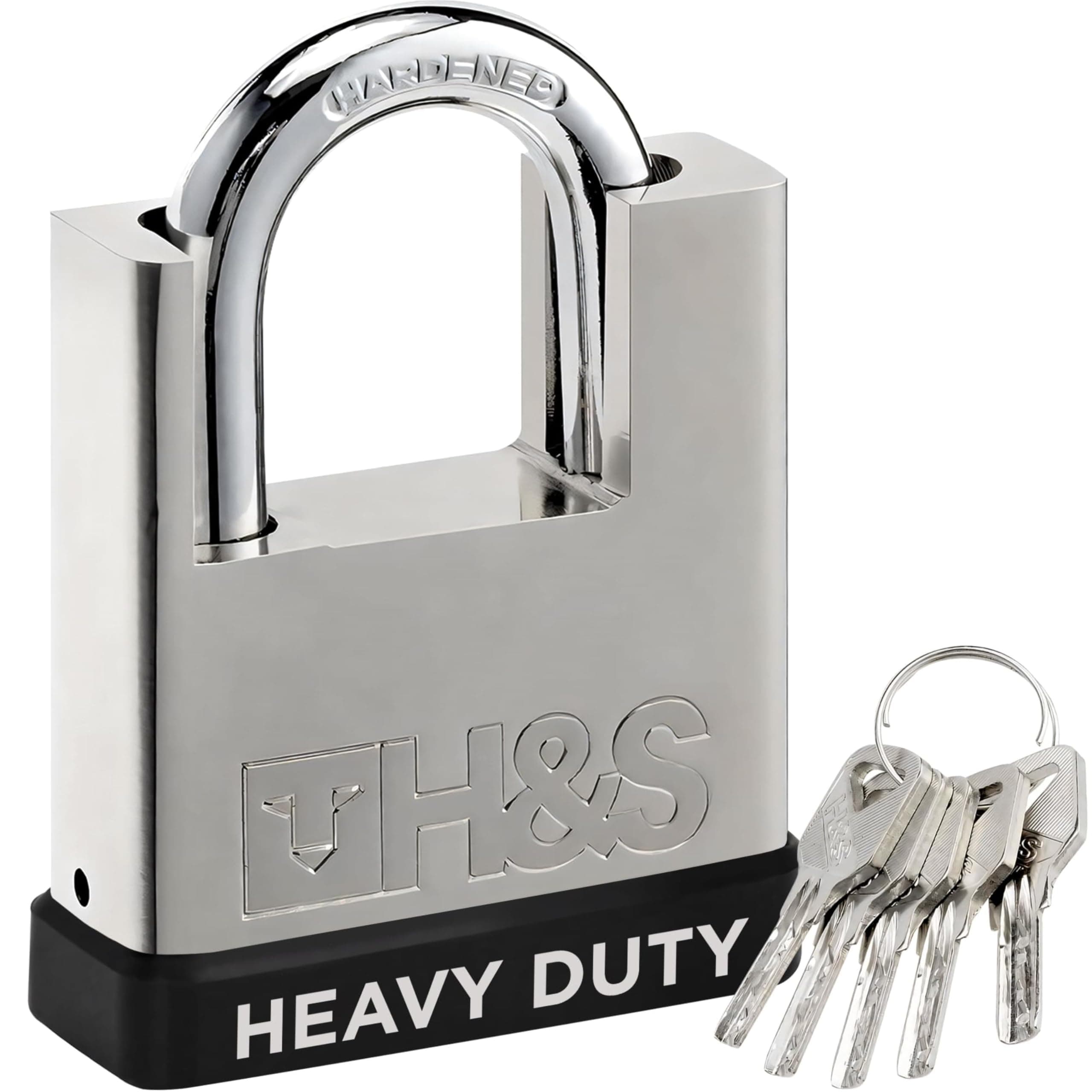 H&S 5 Keys 60mm Heavy Duty Warehouse Container Garage Shutter Padlock Gate Chain Lock