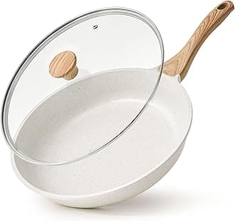 SENSARTE Nonstick Ceramic Frying Pan Skillet with Lid, 11 Inch Omelet Pan, Healthy Non Toxic Chefs Pan, Induction Compatible Egg Pan with Heat Resistant Handle, Free of Intentionally Added PFAS/PTFE