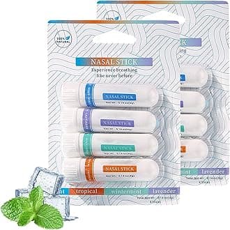 Nasal Stick Boost Energy Set, Nose Inhaler Stick, Nasal Stick, Nasal Stick Inhaler, Natural Mint Nasal Sticks for Breathing (Set of 8)