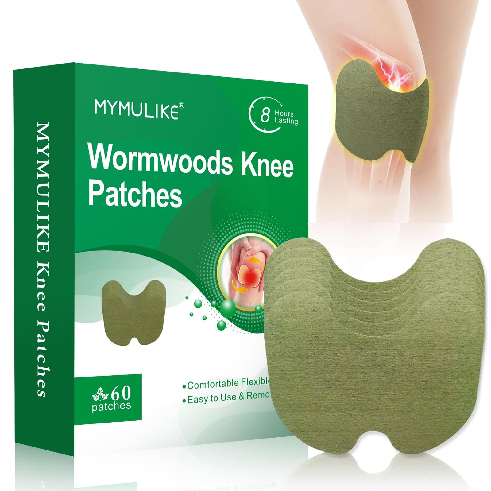 60PCS Knee Patches, Herbal Knee Patch, Warming Herbal Patches for Knee Patch Paste Long Lasting Reduction of Joint Uncomfortable