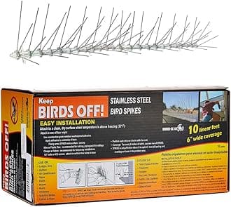 Bird-X Stainless Steel Bird Spikes Narrow, Covers 50 feet
