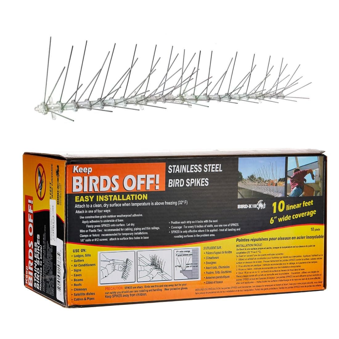 Bird-X Stainless Steel Bird Spikes