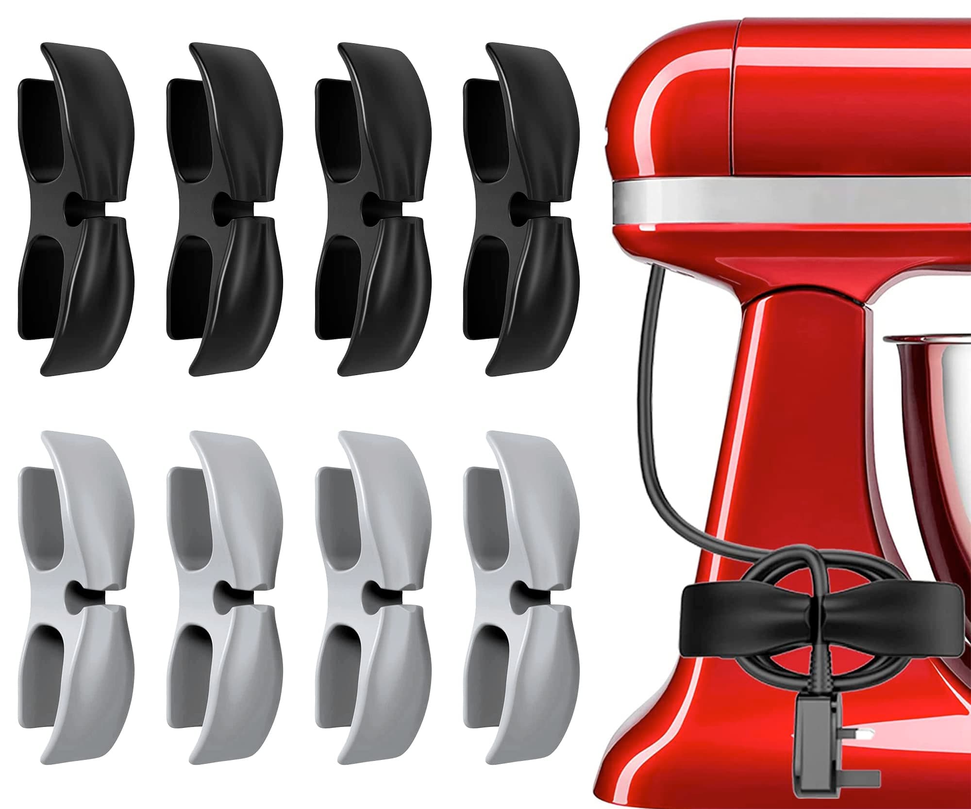 Cord Organizer for Kitchen Appliances - 8pack Adhesive Cord Winder Wrapper Holder Cable Organizer for Small Home Appliances Cord Keeper on Stand Mixer,Blender,Coffee Maker,Pressure Cooker