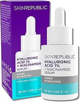 Hyaluronic Acid 1% & Niacinamide 2% Serum for Hydration, Rejuvenation, Plumping, and Softening of All Skin Types (30ml)