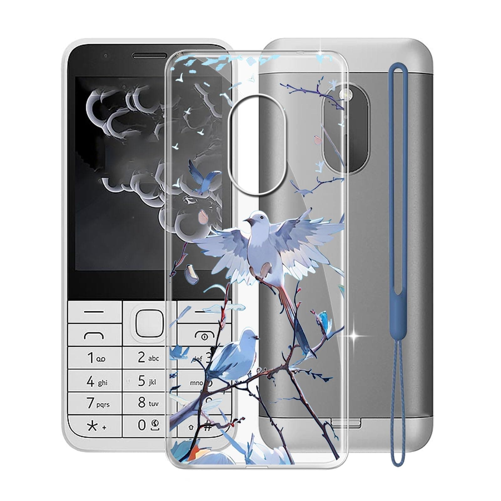 for Nokia 230 2024 Case, WXPPJ Full Body Protection Shockproof Cover Case, Transparent Soft Silicone TPU Back Cover Bumper Phone Case for Nokia 230 2024 (2.80") - XT145