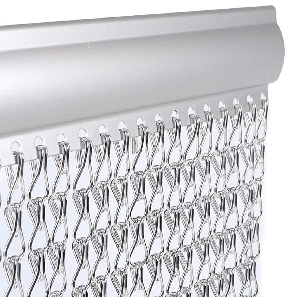 Vermatik Twin Pack Genuine Fly Screen 90cm x 210cm Premium Aluminium Fly Door Chain Curtain for doorways, Insect Screen, Keeps out Insects, Flies, Wasps, Fly Screen Indoor & Outdoors
