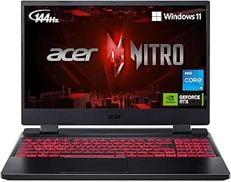 Acer Nitro 5 Gaming Laptop, Intel Core i5-12500H, NVIDIA GeForce RTX 3050, GPU, 15.6" FHD 144Hz IPS Display, 8GB DDR4, 512GB PCIe, SSD, American English Backlit Keyboard